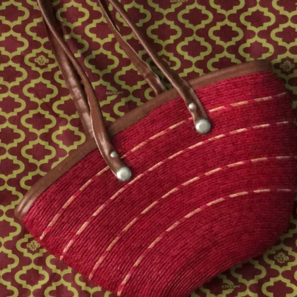 Hand made woven basket bag Imported MX